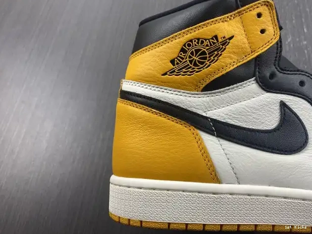 1st Kicks Jordan 555088-711 1 OG Yellow High Air Toe 0526